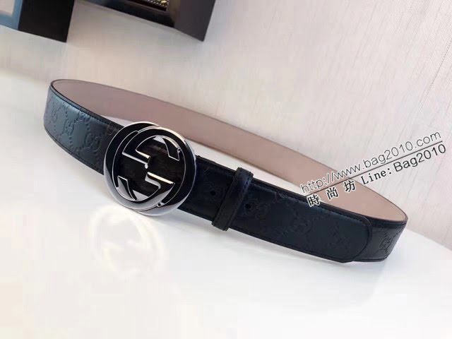 Gucci經典皮帶 古奇雙G拋光腰帶 411924  jjp2063